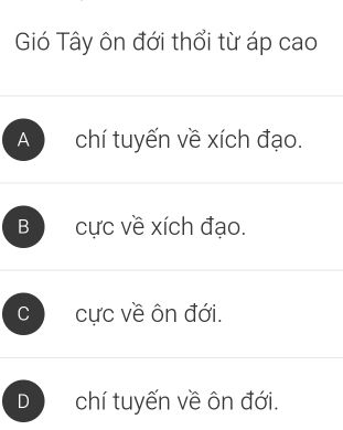 Sơ đồ các đai khí áp và hướng gió Tây ôn đới thổi từ áp cao chí tuyến về áp thấp ôn đới