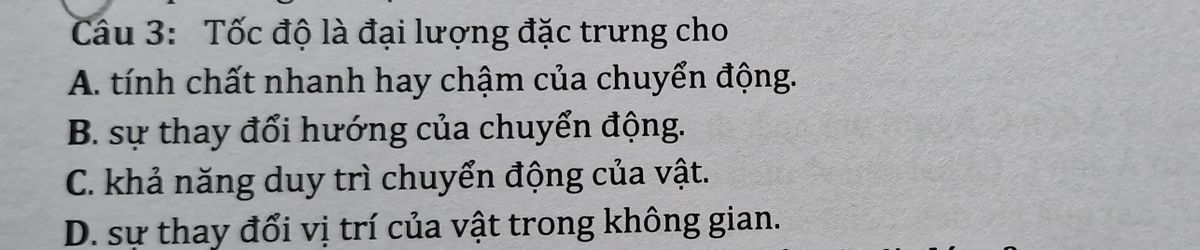 Minh họa chuyển động của một vật và đại lượng tốc độ đặc trưng cho mức độ nhanh chậm