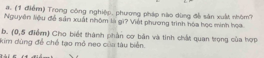 Sơ đồ điện phân nóng chảy Al2O3 trong criolit để sản xuất nhôm và mỏ neo tàu biển bằng gang cầu, thép cường độ cao